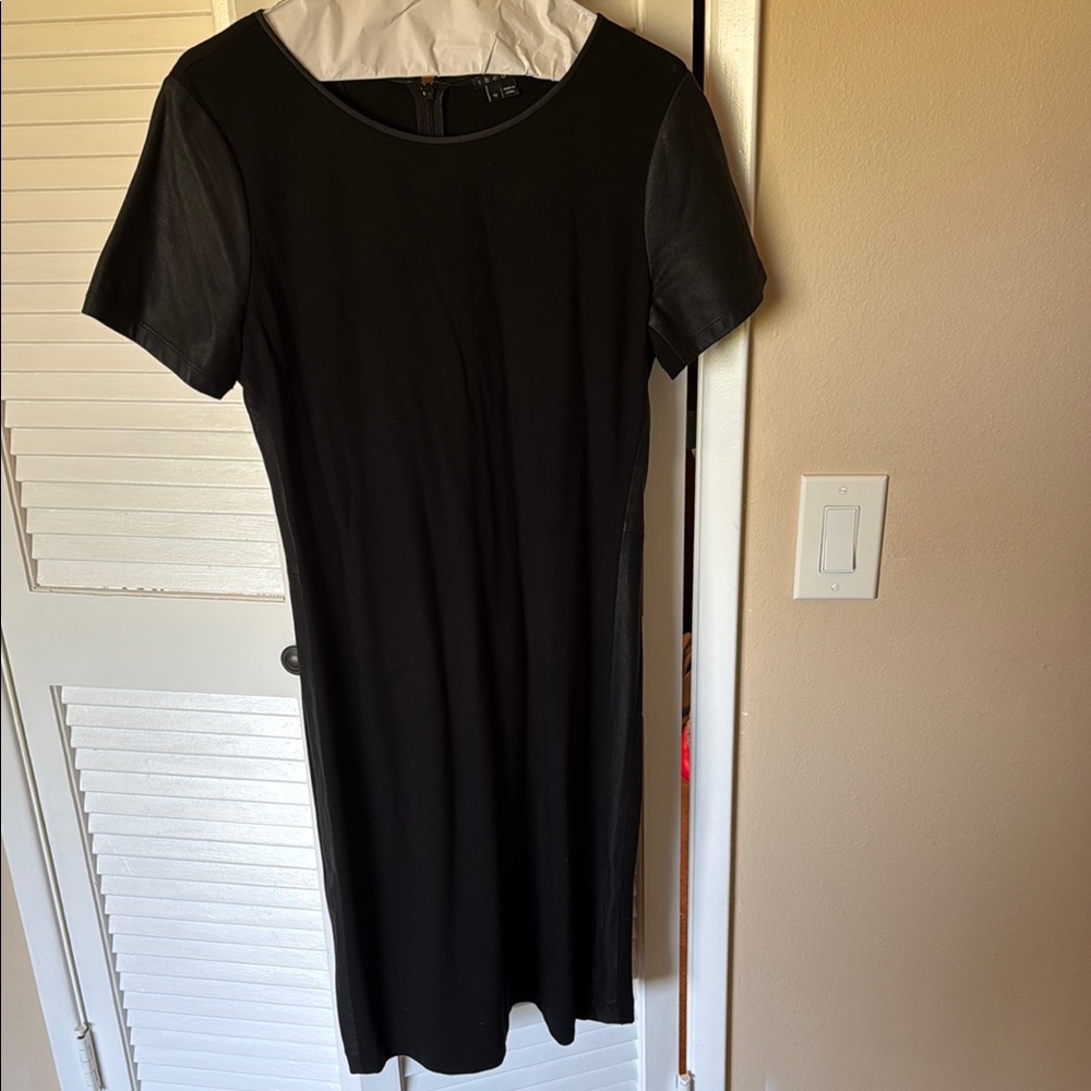 Theory Black Sheath Midi Dress for Work